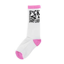 Load image into Gallery viewer, F*CK IS A DAY OFF Pink Sock