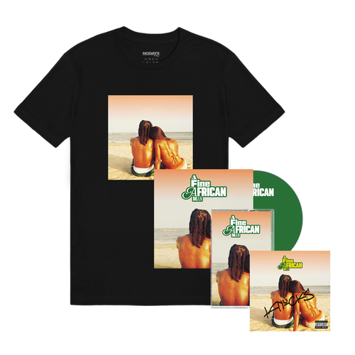 A Fine African Man Album Tee Black + CD + Cassette + Signed Artcard