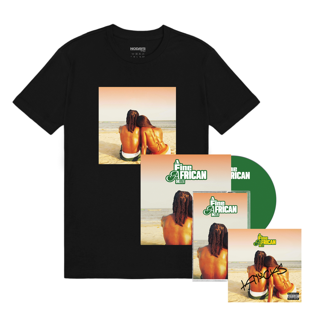 A Fine African Man Album Tee Black + CD + Cassette + Signed Artcard