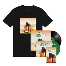 Load image into Gallery viewer, A Fine African Man Album Tee Black + Vinyl + CD + Cassette