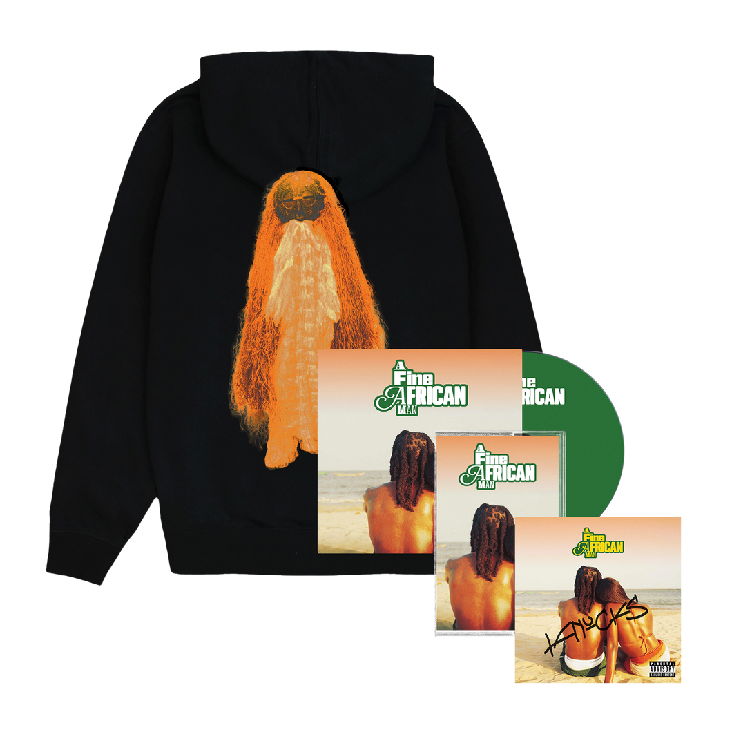 A Fine African Man Mask Hoodie + CD + Cassette + Signed Artcard