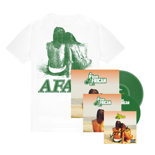 A Fine African Man Album Tee White + Green Vinyl + CD + Signed Artcard