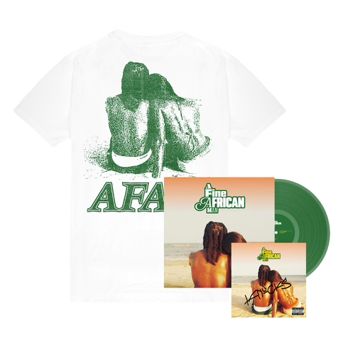 A Fine African Man Album Tee White + Green Vinyl + Signed Artcard